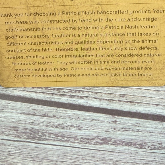 NWT PATRICIA NASH Consilina Floret Biscuit Map Print Leather Crossbody purse - Picture 16 of 17